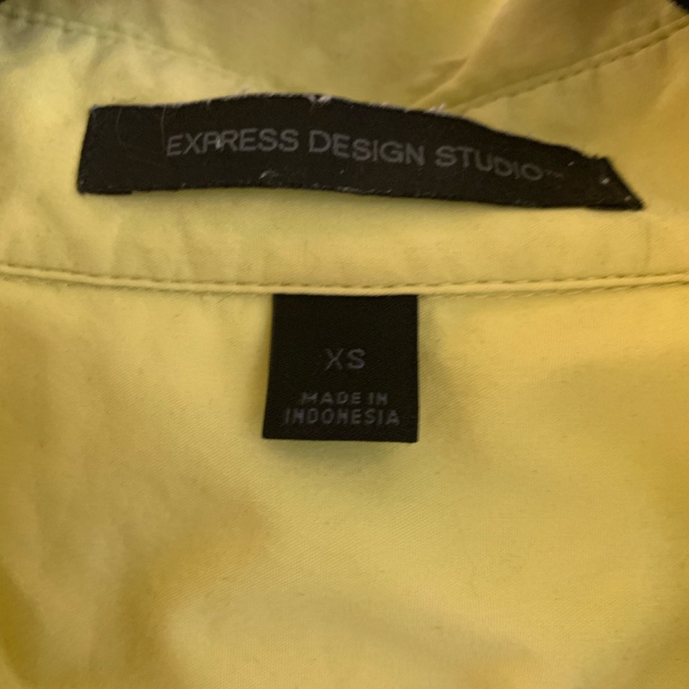 Express Design Studio Lime Green Button-Down Shirt - image 3